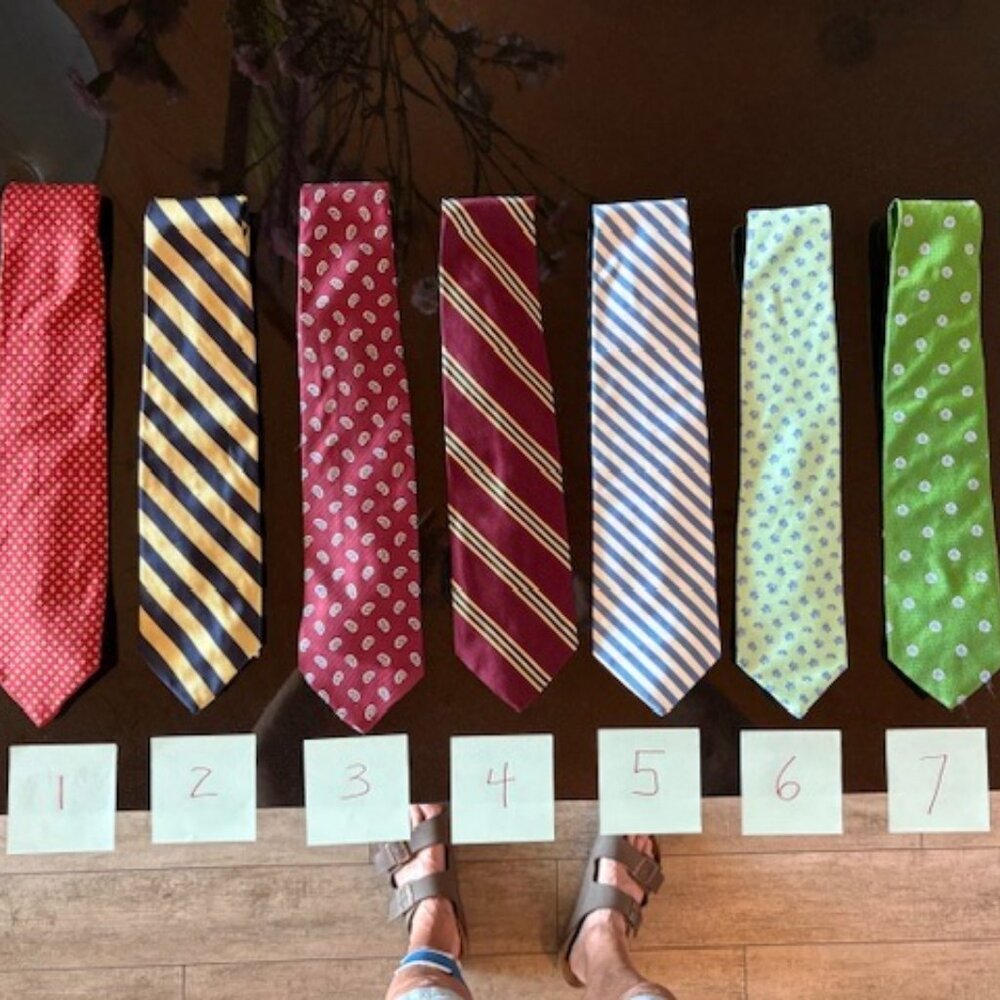 Classic Brooks Brothers ties. You pick two. Price includes both.